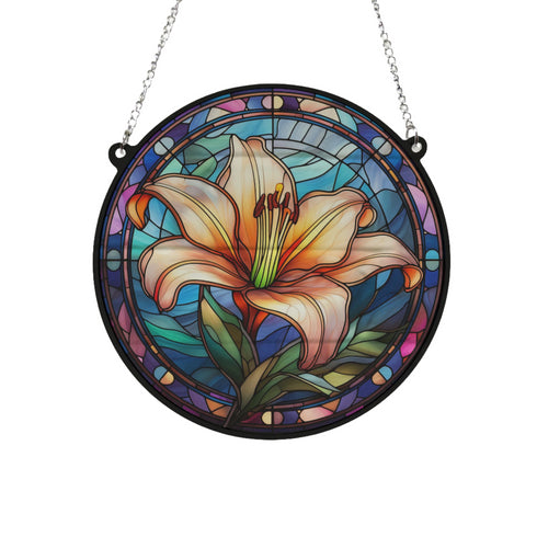 Lily Stained Glass Effect Suncatcher